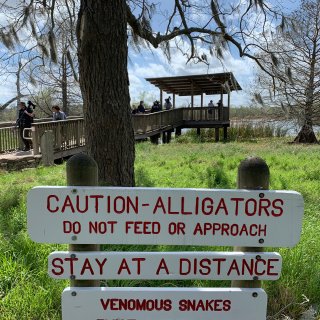到处都有鳄鱼和蛇出没的警示