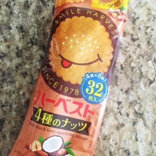 【小红书推荐】日本 桃哈多 超好吃 笑脸饼干 吃了就会开心 椰香坚果 薄脆饼干 100g - 亚米