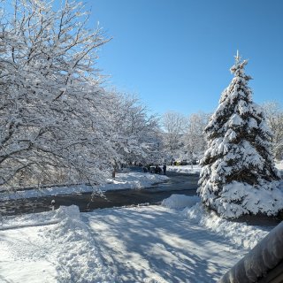 晴朗的雪景看上去更美，有木有？...