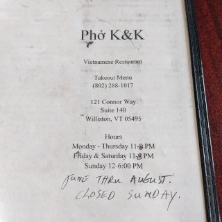 佛蒙特🇺🇸：Pho K & K 越南米粉...