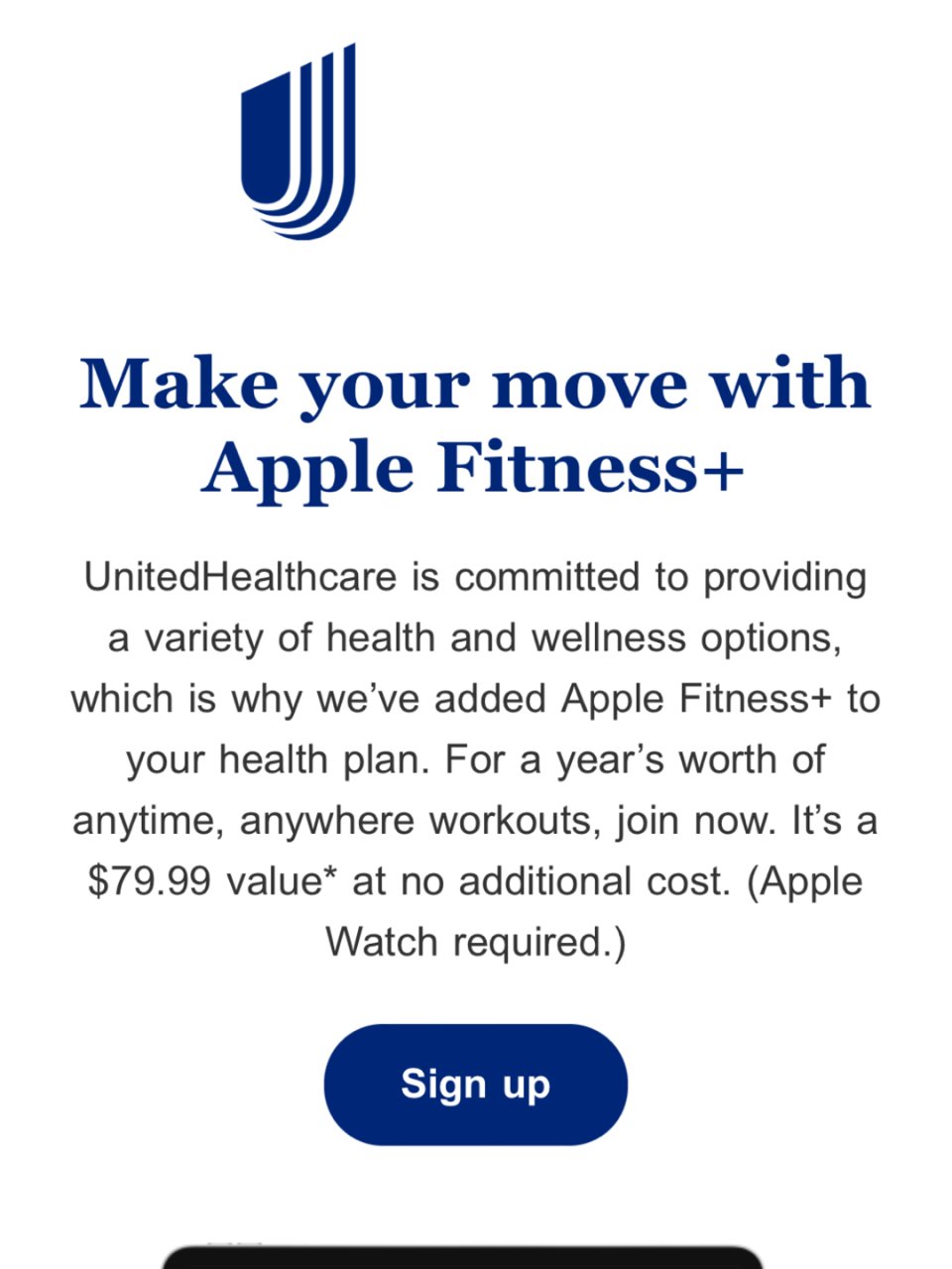 免费的一年Apple Fitness+...