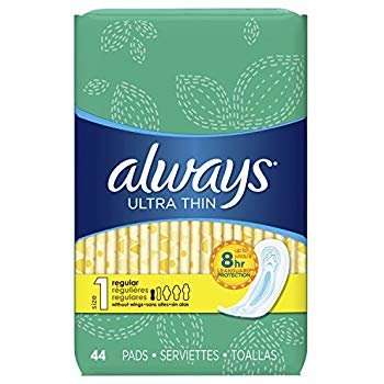 Ultra Thin Regular Absorbency Feminine Pads without Wings