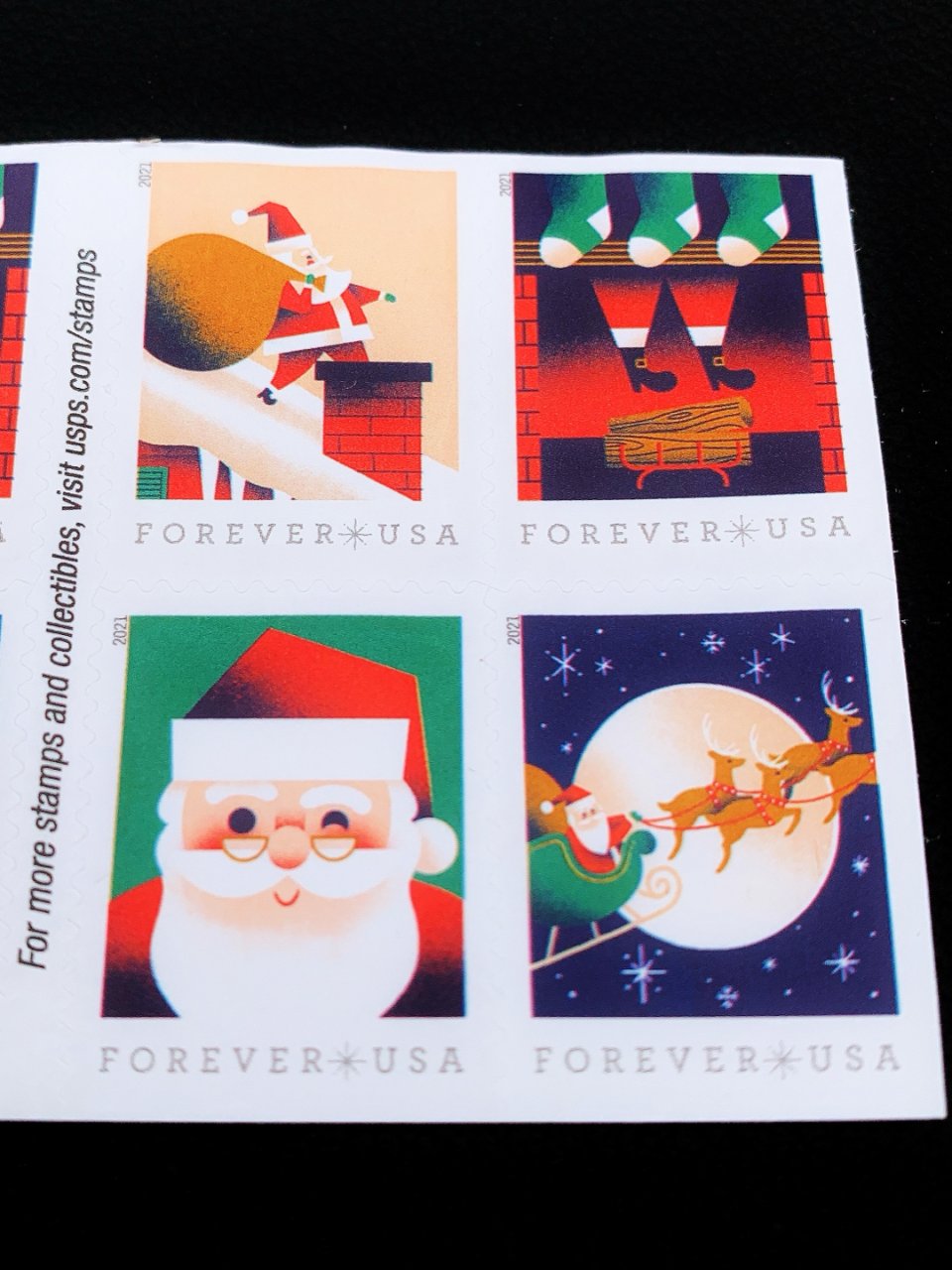 可爱的圣诞邮票，圣诞节当天购买于Walg...