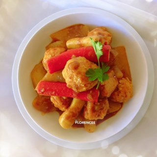 宅家美食分享 — 咖喱鱼蛋焖萝卜...