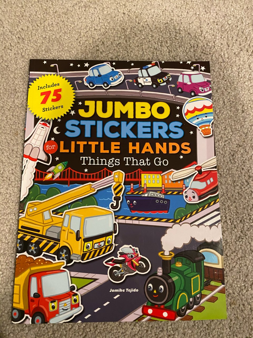 Target 塔吉特百货,带娃必备,toddler activity,Jumbo Stickers for Little Hands: Things That Go 纸质书