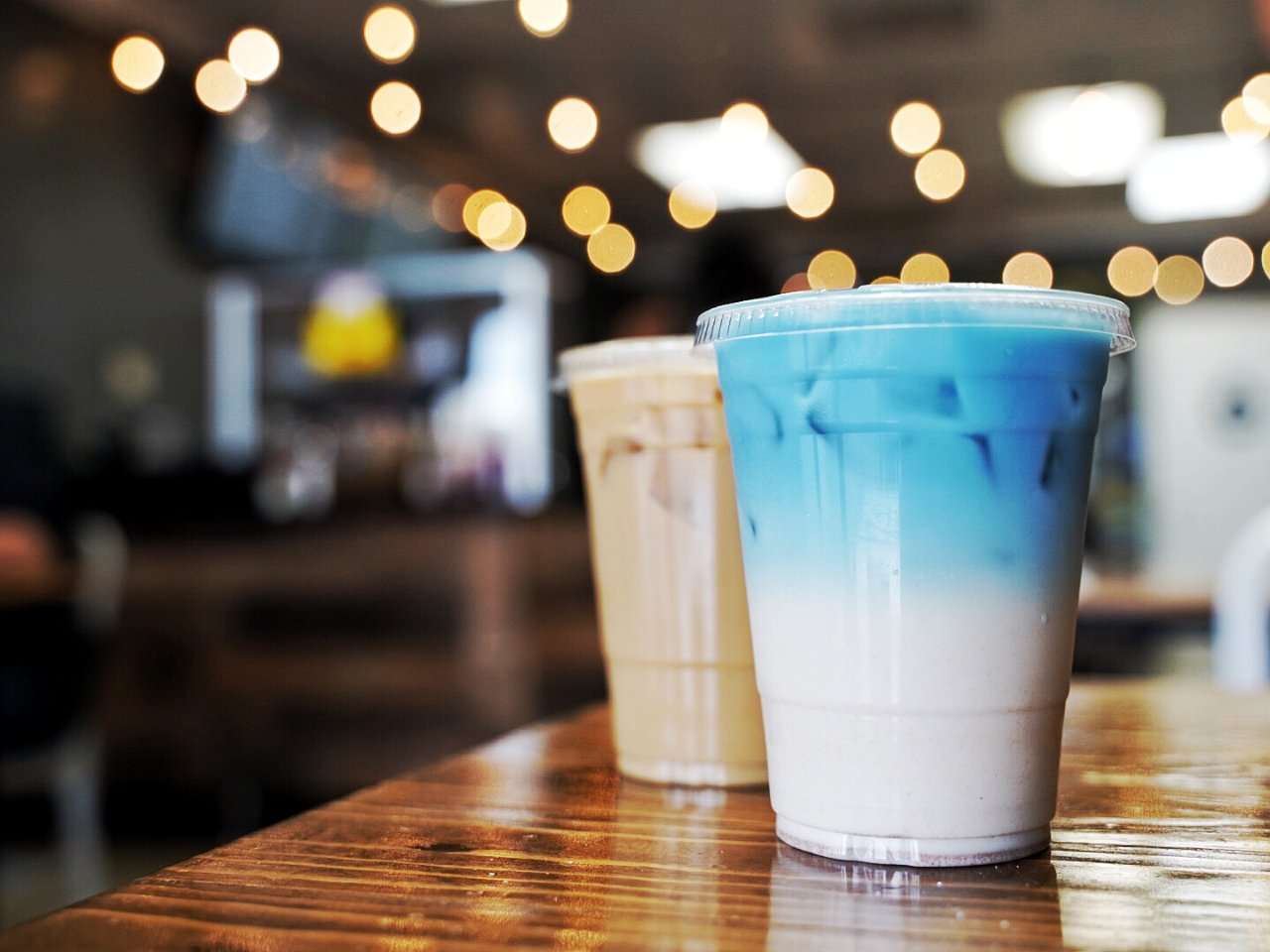 Blue Horchata,iced coffee