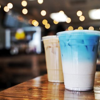 Blue Horchata,iced coffee