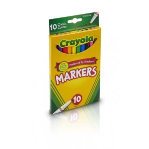 Crayola 10 Count Fine Tip Original Marker Set in Assorted Classic Colors