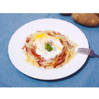 10分钟做元气满满的快手早餐【土豆火腿蛋...
