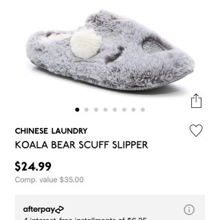 Chinese Laundry Koala Bear Scuff Slipper