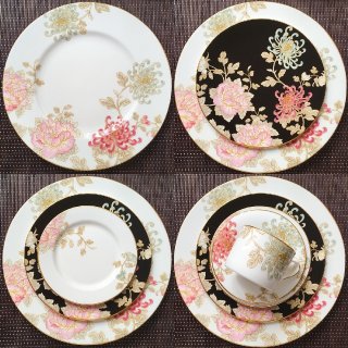 salad plate,painted camellia 5pc place setting,Butter plate,dinner plate