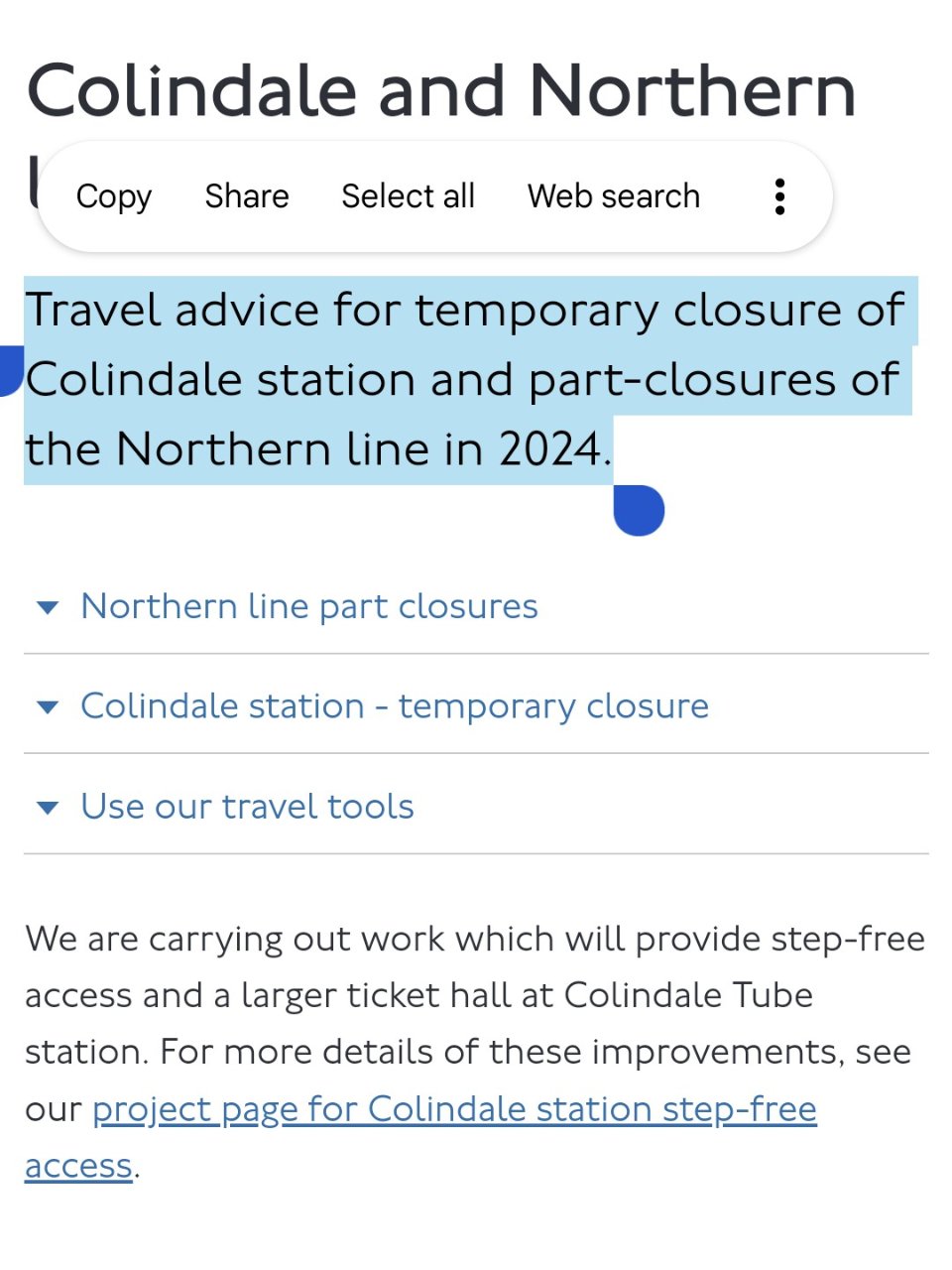 Colindale地铁站关半年...