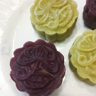 初试“桃山”月饼——豌豆紫薯版...