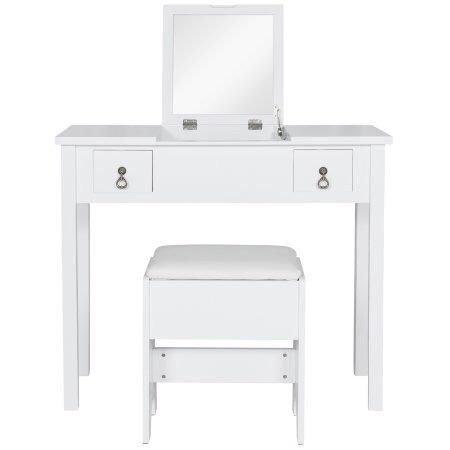 Best Choice Products Vanity Dressing Table Set w/ Mirror, Stool, Storage Boxes (White) - Walmart.com
