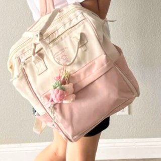 Lightweight,Business Casual Large Capacity,Waterproof,Portable Colorblock Letter Embroidery Functional Backpack With Bag Charm School Bag For Teenager College Students For Teen Girls Women College Students Perfect for School,College,Middle school, High school,Back to School For Teen Girls Women College Students,Rookies & White-collar Workers Perfect for Office,College,Work ,Business,Commute,Outdoors, Travel, Outings | SHEIN USA