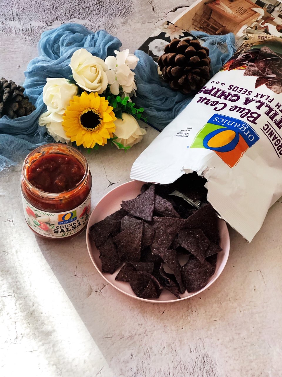 O Organics Organic Tortilla Chips Blue Corn with Flax Seed - 10 Oz - Safeway