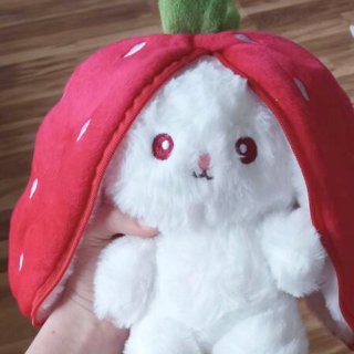 18 Cm Hide-And-Seek Bunnies, Easter Carrot Strawberry Bunny Pillow Plush Toy, Cute Easter Bunny Stuffed Animal In Carrot Pouch, Zipper Bunny For Home Decor, Rabbit Doll Toy, Easter Bunny Gift | SHEIN USA