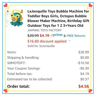 LeJonquille Toys Bubble Machine for Toddler Boys Girls, Octopus Bubble Blower Maker Machine, Birthday Gift Outdoor Toys for 1 2 3+Years Old : Toys & Games
