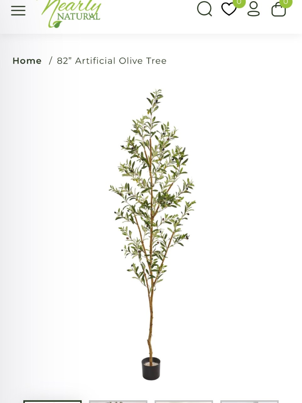82” Artificial Olive Tree | Nearly Natural