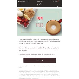 买一送一 Starbucks 买一送一 活动
