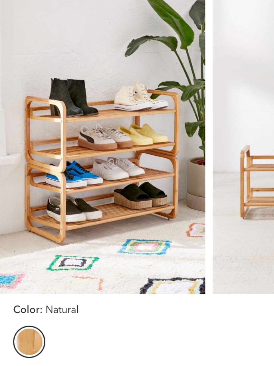 Stackable Bamboo Shoe Rack | Urban Outfitters