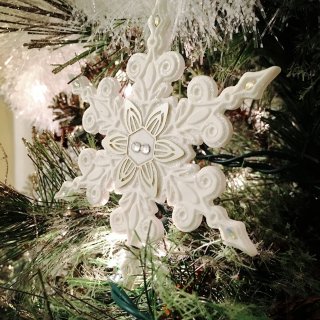 圣诞挂件——白瓷雪花...