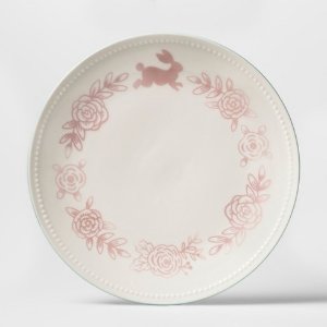 Round Ceramic Dining Plate - Pink Floral - 1pc - Threshold™