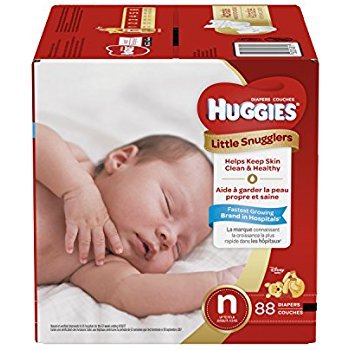 Huggies Little Snugglers Baby Diapers, Size Newborn, 88 Count, GIGA JR PACK @ Amazon