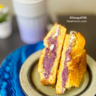健康早餐：紫薯鸡蛋三明治🥪...