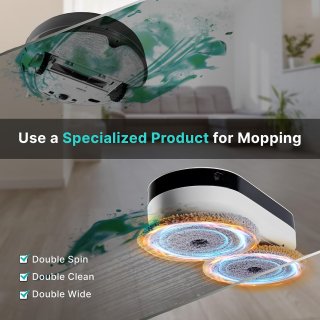 10% Off promo code “10EDGE2NOV” EVERYBOT Edge2 Robot Mop - Whisper Quiet Smart Mopping Robot Cleaner Only | 1.5 Times Faster Dynamic Dual Spin Wet Mop for Hard Floor & Tile Cleaning | 6 Cleaning Modes Controlled by Remote Control