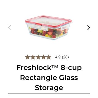 Freshlock™ 8-cup Rectangle Glass Storage | Instant Home