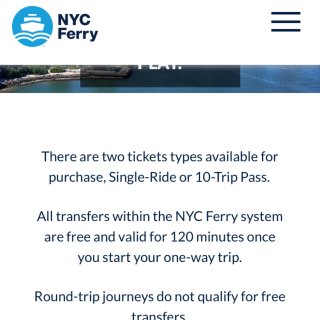 纽约 nyc ferry 单程票价涨到$...