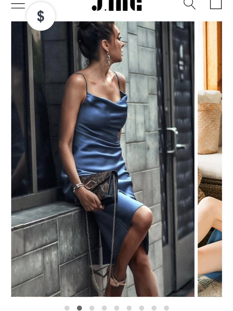 Blue Aurelie Blue Midi Slip Dress | J.ING Women's Midi Dresses