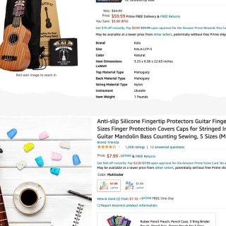 经典 尤克里里 （含在线课程，调谐器app等）,Anti-slip Silicone Fingertip Protectors Guitar Finger Guards 5 Sizes Finger Protection Covers Caps for Stringed Instruments Guitar Mandolin Bass Counting Sewing, 5 Sizes (Multicolor) : Office Products