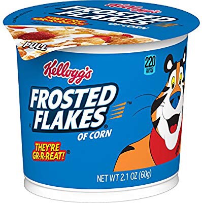 Frosted Flakes Kellogg's 早餐谷物杯，2.1盎司杯（12杯）