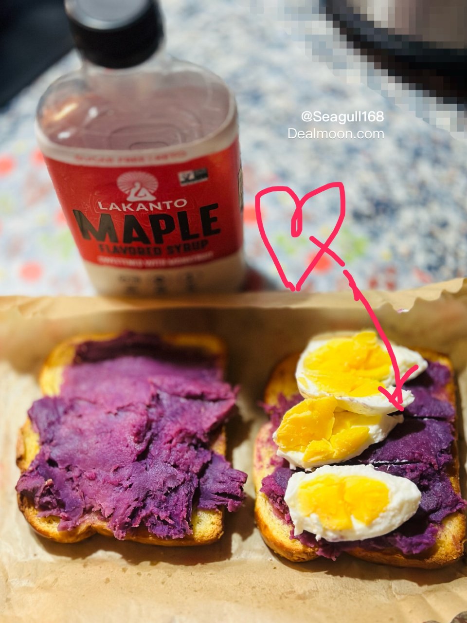 健康早餐：紫薯鸡蛋三明治🥪...
