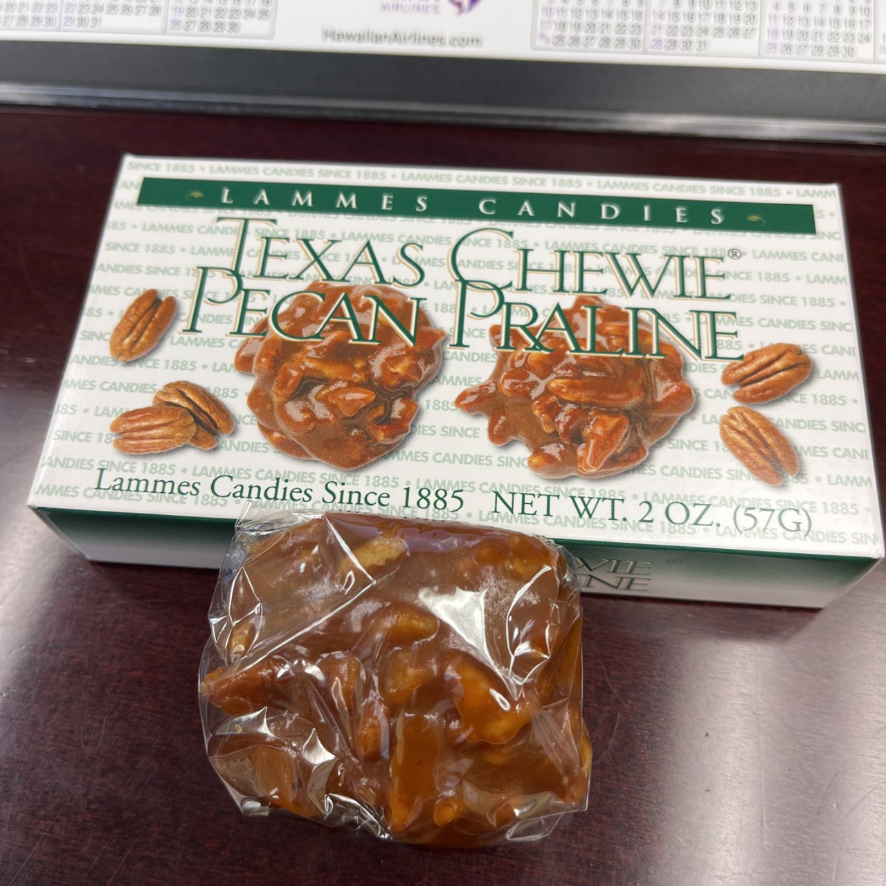 Lammes Texas Chewie Pecan Praline Candies - 6 Ounce Box of the Original Chewy Caramel Candy : Grocery & Gourmet Food