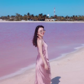 墨西哥旅游 | 💓粉色的湖边有粉色的你...