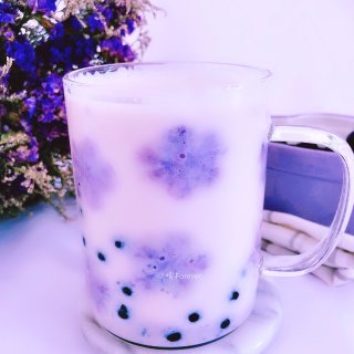 自制低脂低糖紫薯芋泥珍珠奶茶☕️💕...