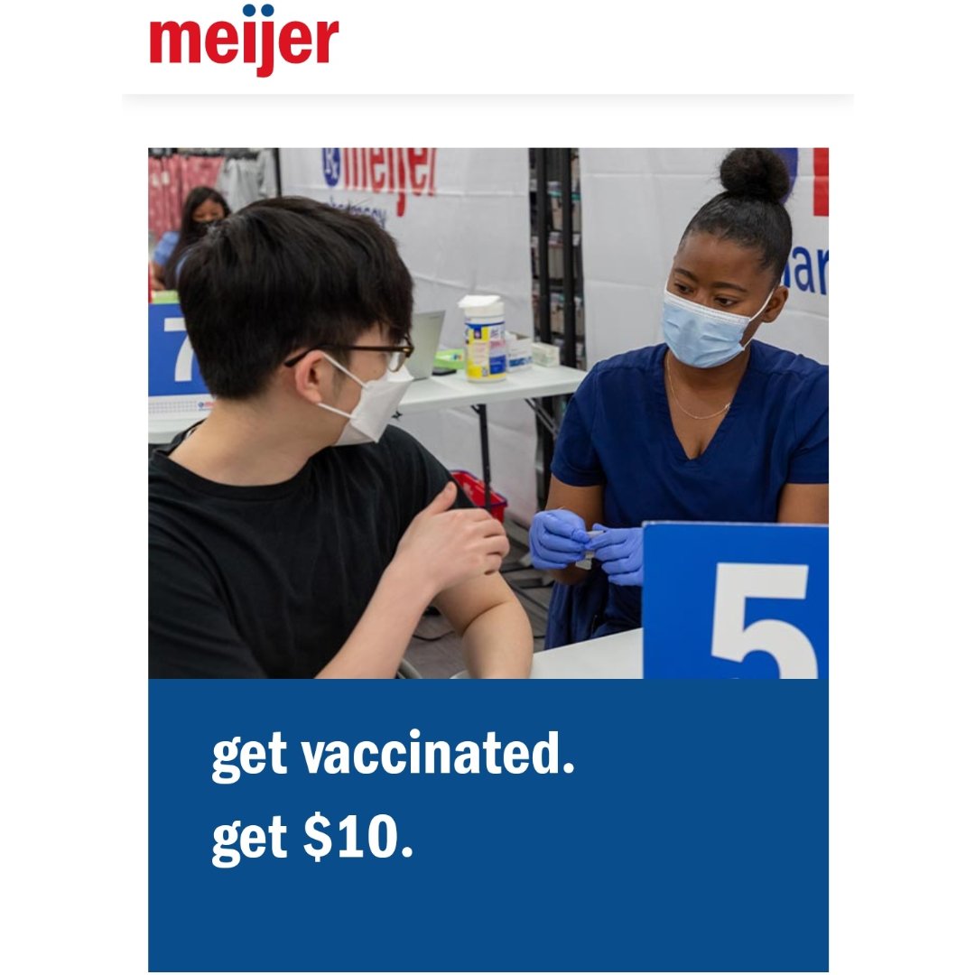 打过疫苗的记得去Meijer拿10刀抵用...