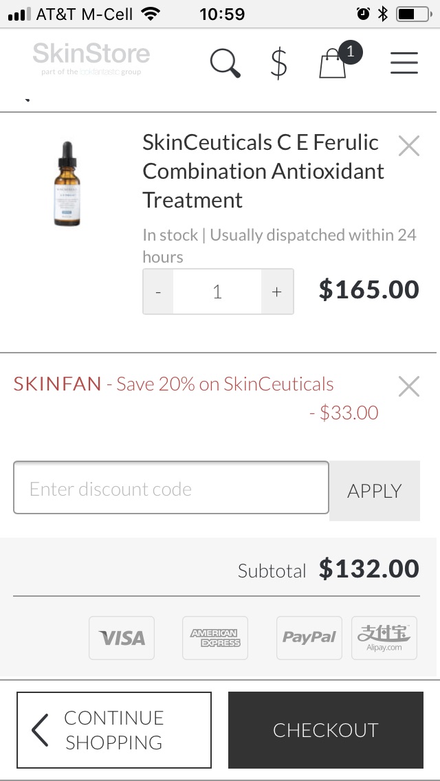 SkinStoreg现有Skinceuticals 杜克修丽护肤品促销
