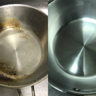 糊了的锅,刷干净的锅