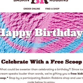 Baskin Robbins 生日免费s...