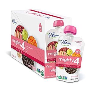Plum Organics Mighty 4, Organic Toddler Food, Guava, Pomegranate, Black Bean, Carrot and Oat, 4.0 ounce (Pack of 12)