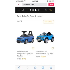 19.00起 Best Ride-On Cars & More精选自动车等等