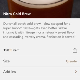 星爸爸nitro cold brew...