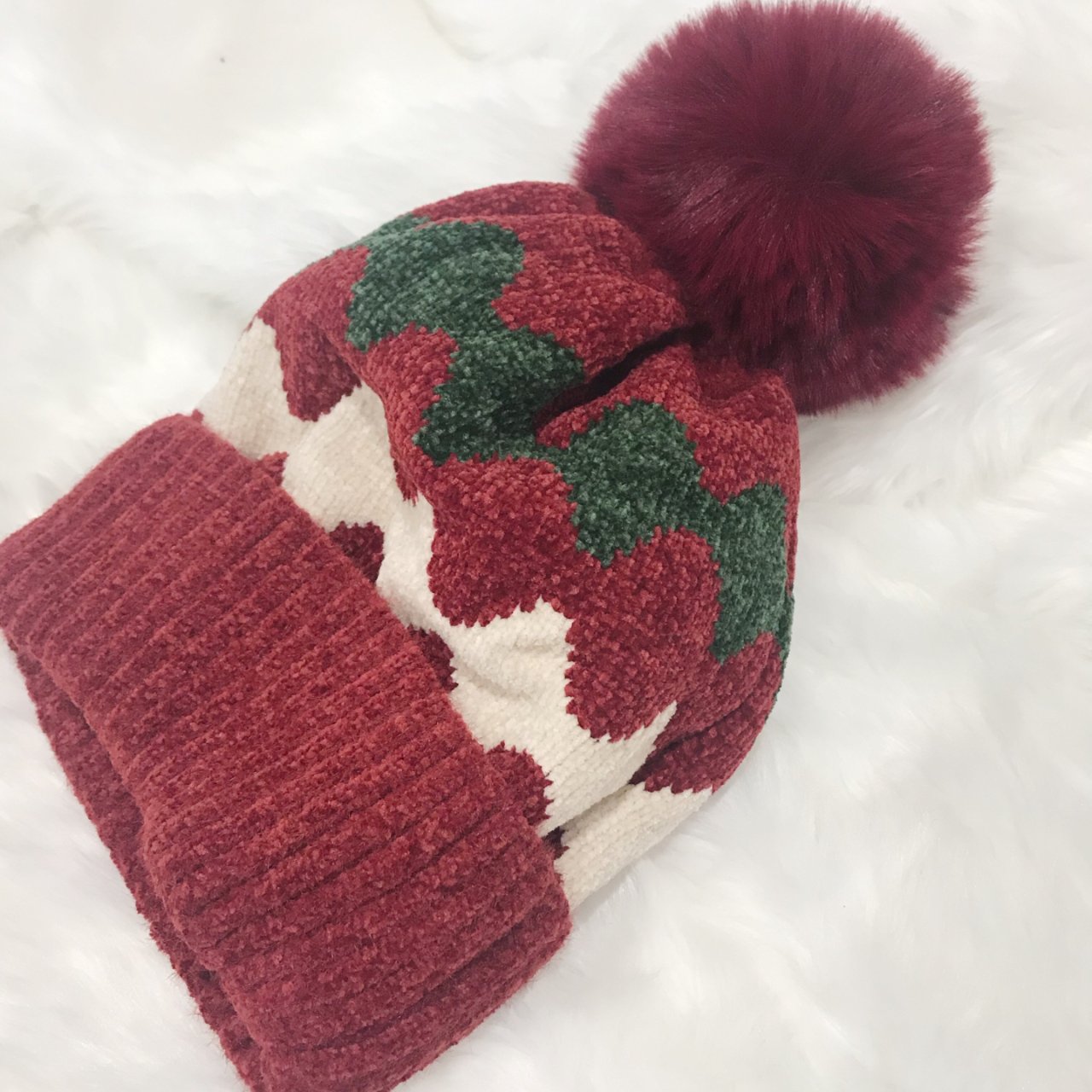 圣诞🎄不能少/冬日里的保暖红色帽子....