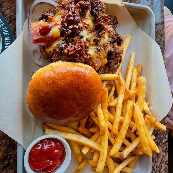 Hickory brisket and bacon burger