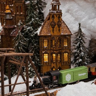 和华丽的圣诞小火车一起拍照📸吧...