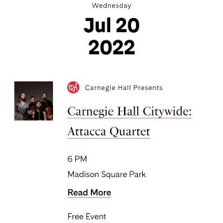纽约|卡耐基大厅夏日户外免费音乐会...